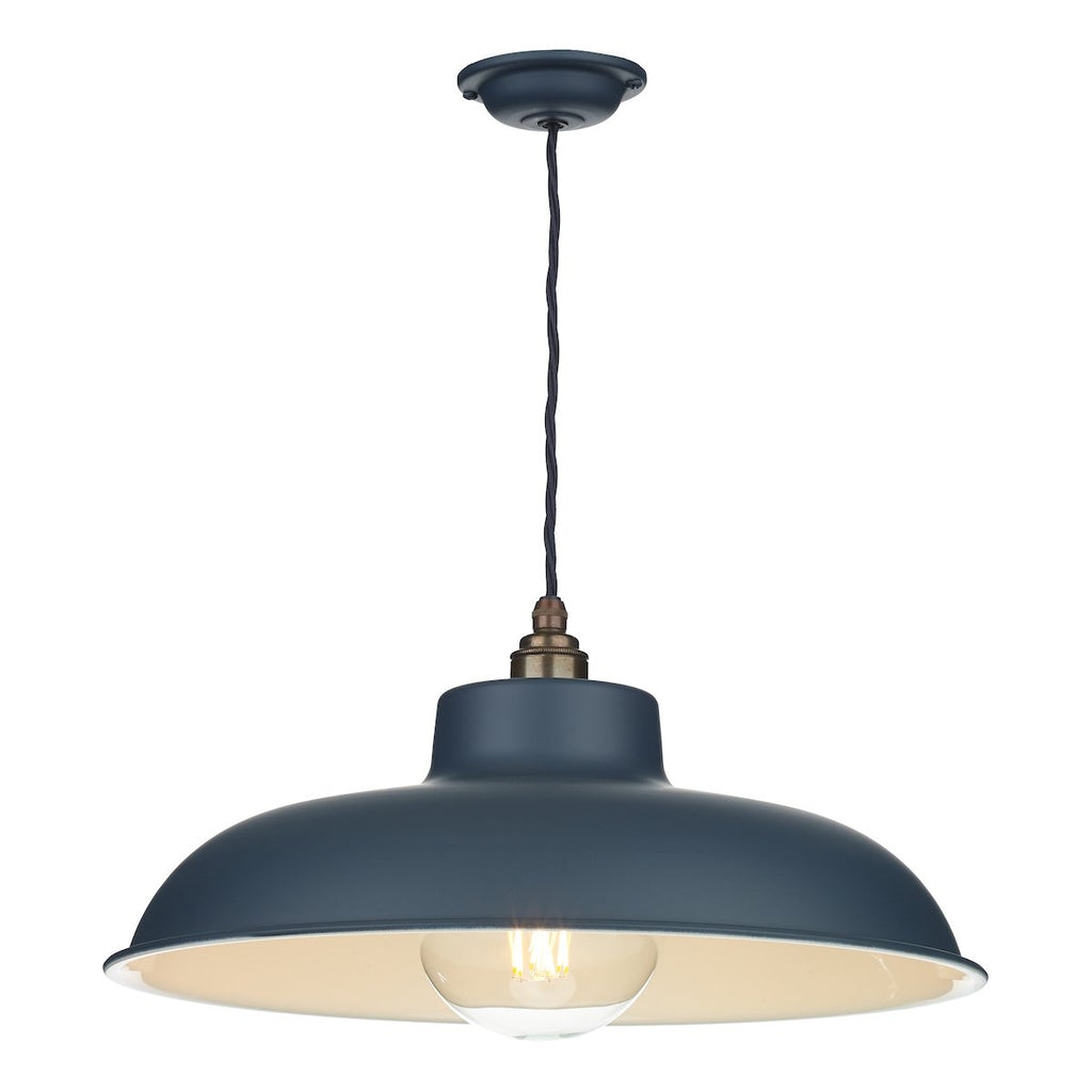 METRO Single pendant in smoke blue by David Hunt Lighting