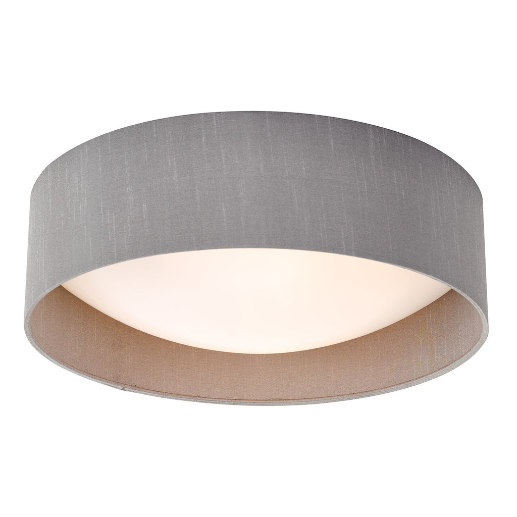 dar-lighting-nysa-2-light-flush-grey-faux-silk-40cm