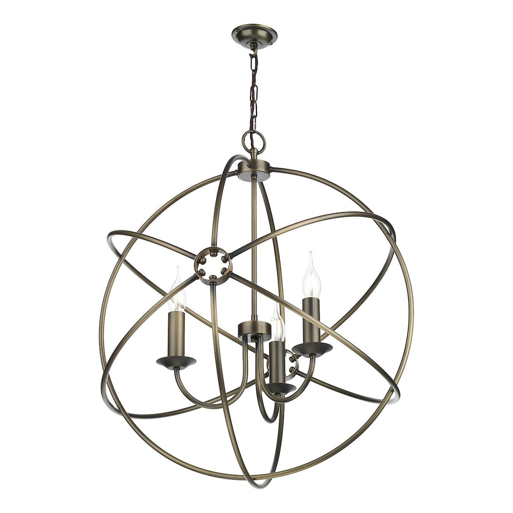 Orb 6 Light Pendant in Antique Brass by David Hunt Lighting