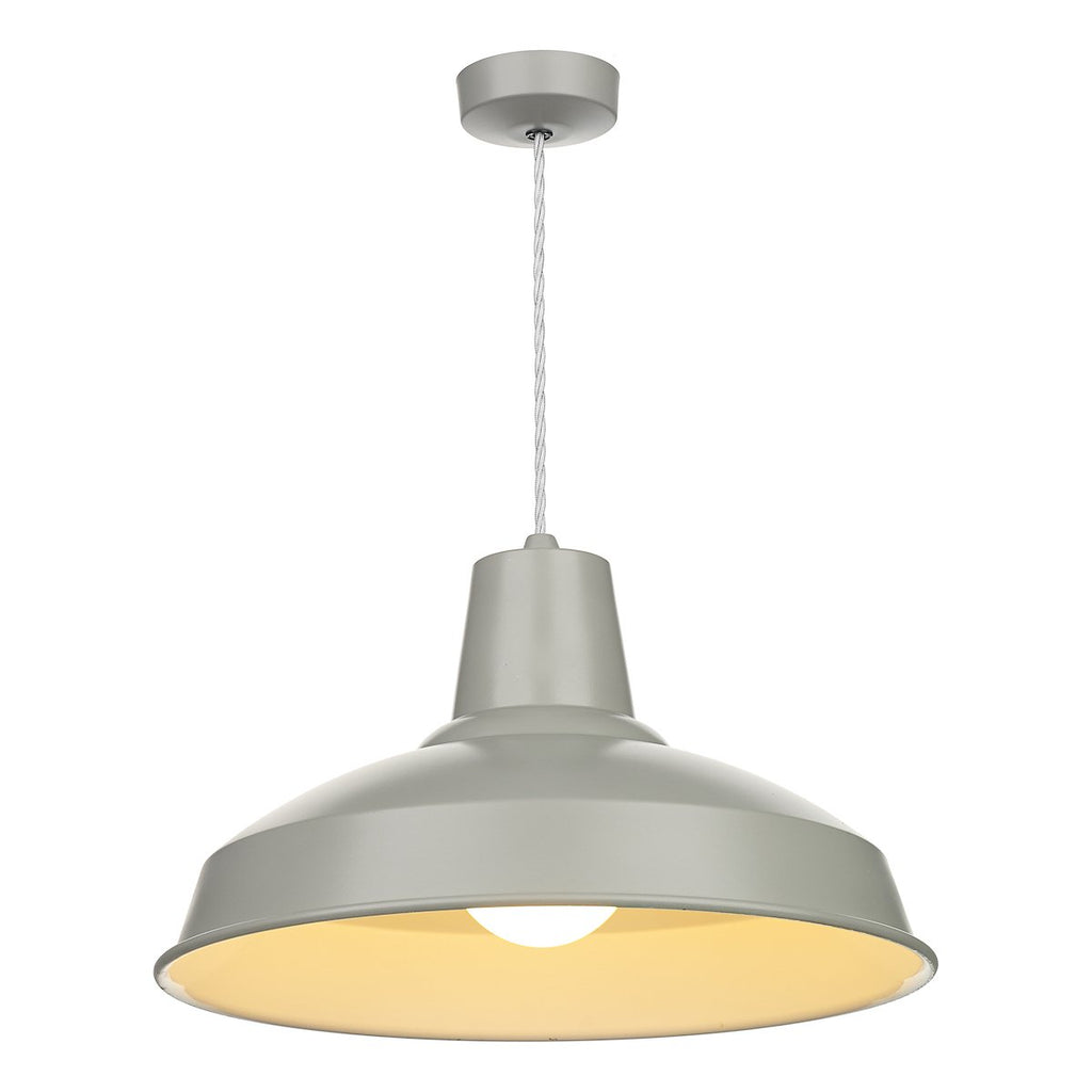 Reclamation 1 Light Pendant Powder Grey by David Hunt Lighting