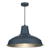 Reclamation Single pendant in Smoke blue with brushed chrome inner by David Hunt Lighting