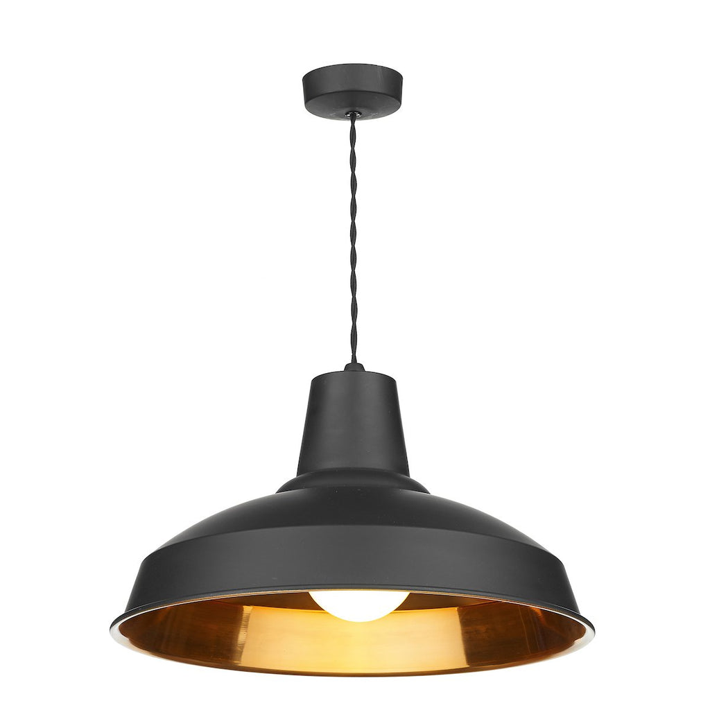 Reclamation 1 Light Pendant Black Copper by David Hunt Lighting