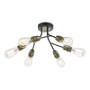 dar-lighting-remy-6-light-semi-flush-black-&-antique-brass