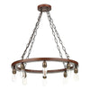 Saddler 8 Light Cartwheel Pendant by David Hunt Lighting