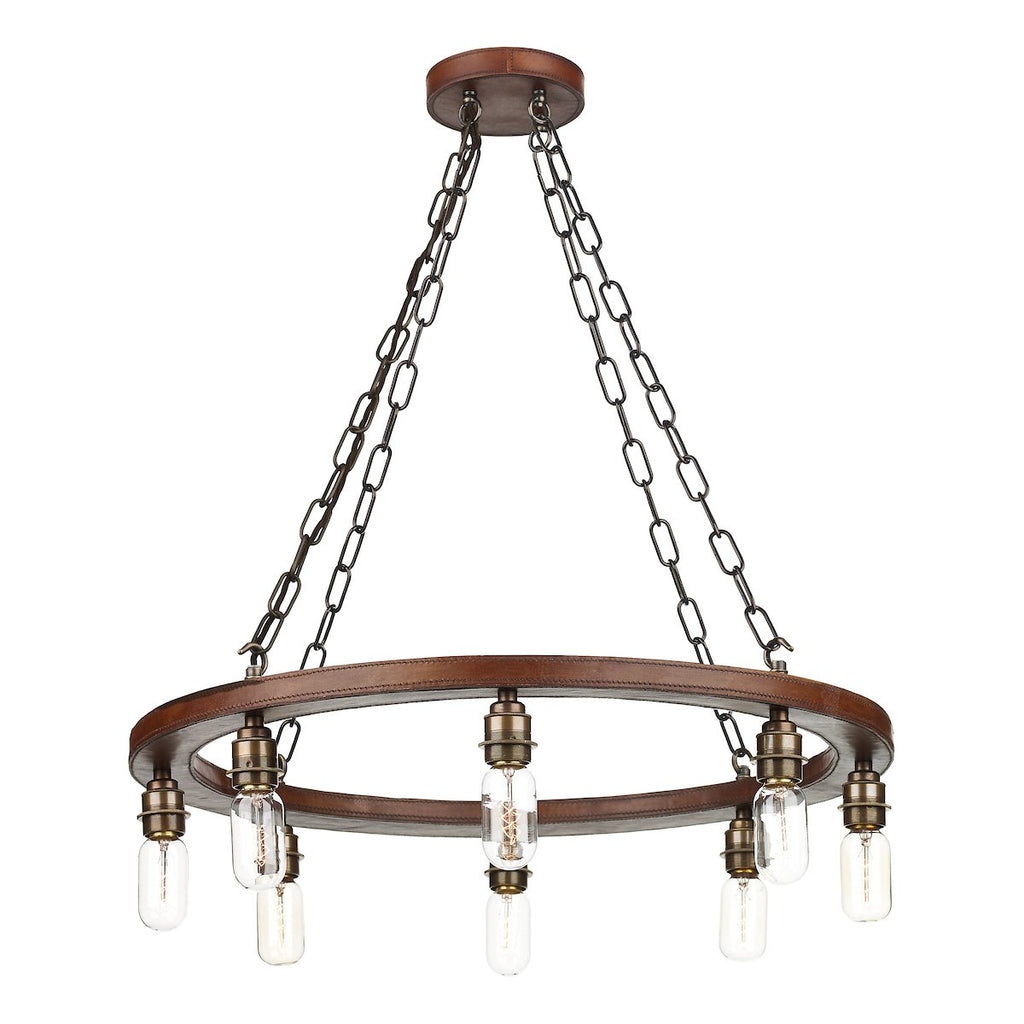 Saddler 8 Light Cartwheel Pendant by David Hunt Lighting