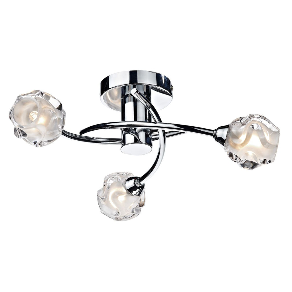 Seattle 3 Light Semi Flush Polished Chrome by Dar Lighting