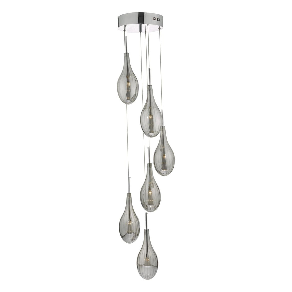 dar-lighting-seta-6lt-cluster-pendant-smoked-&-polished-chrome