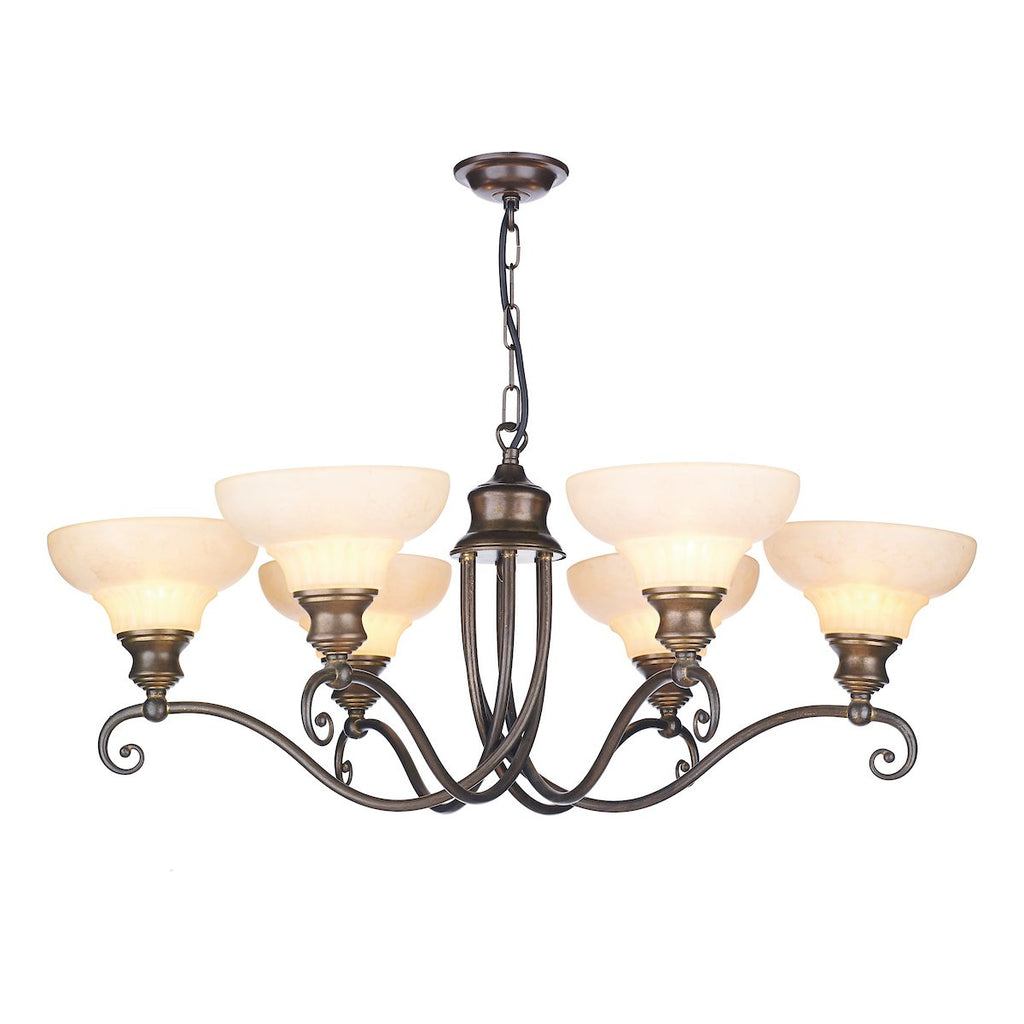 Stratford 6 Light Pendant Aged Brass by David Hunt Lighting