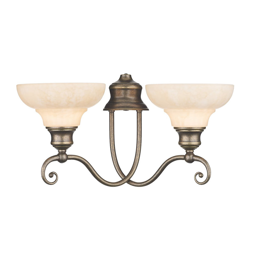 Stratford Double Wall Light Aged Brass by David Hunt Lighting