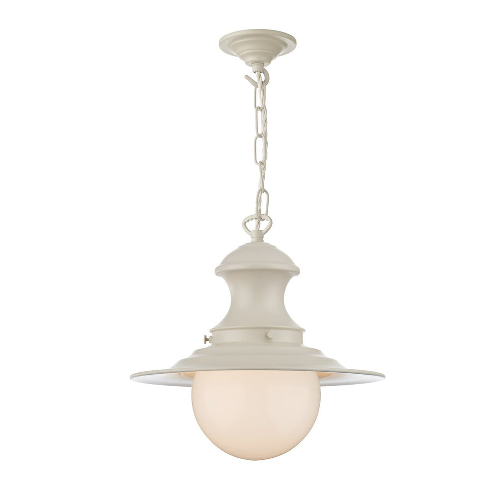 Station Lamp Small Pendant Cream by David Hunt Lighting