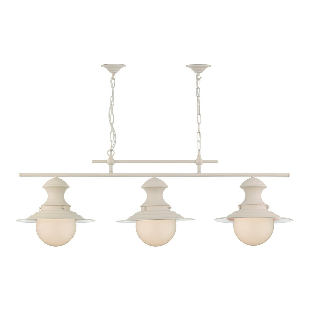 Station Lamp 3 Light Bar Cream by David Hunt Lighting