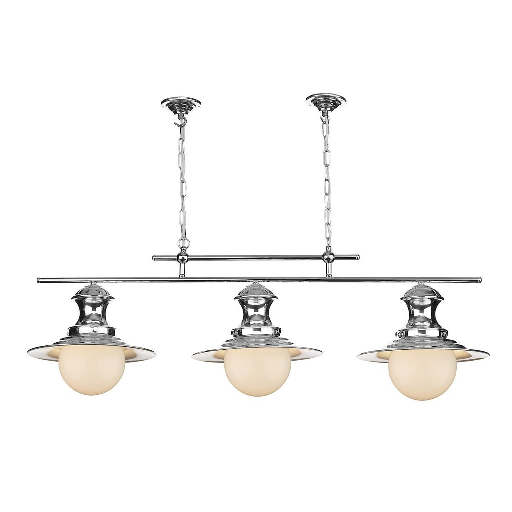 Station Lamp 3 Light Bar Polished Chrome by David Hunt Lighting