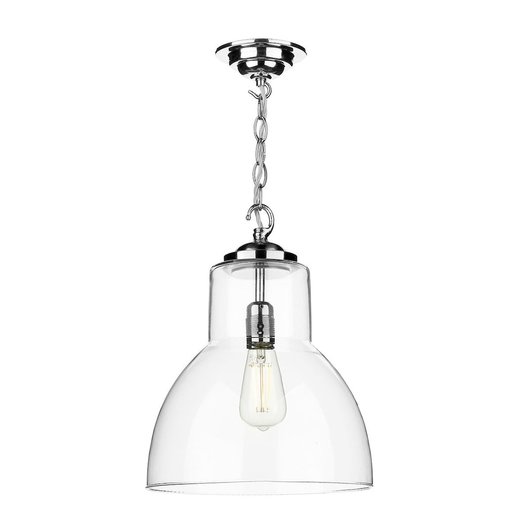 Upton 1 Light Small Pendant in Chrome by David Hunt Lighting