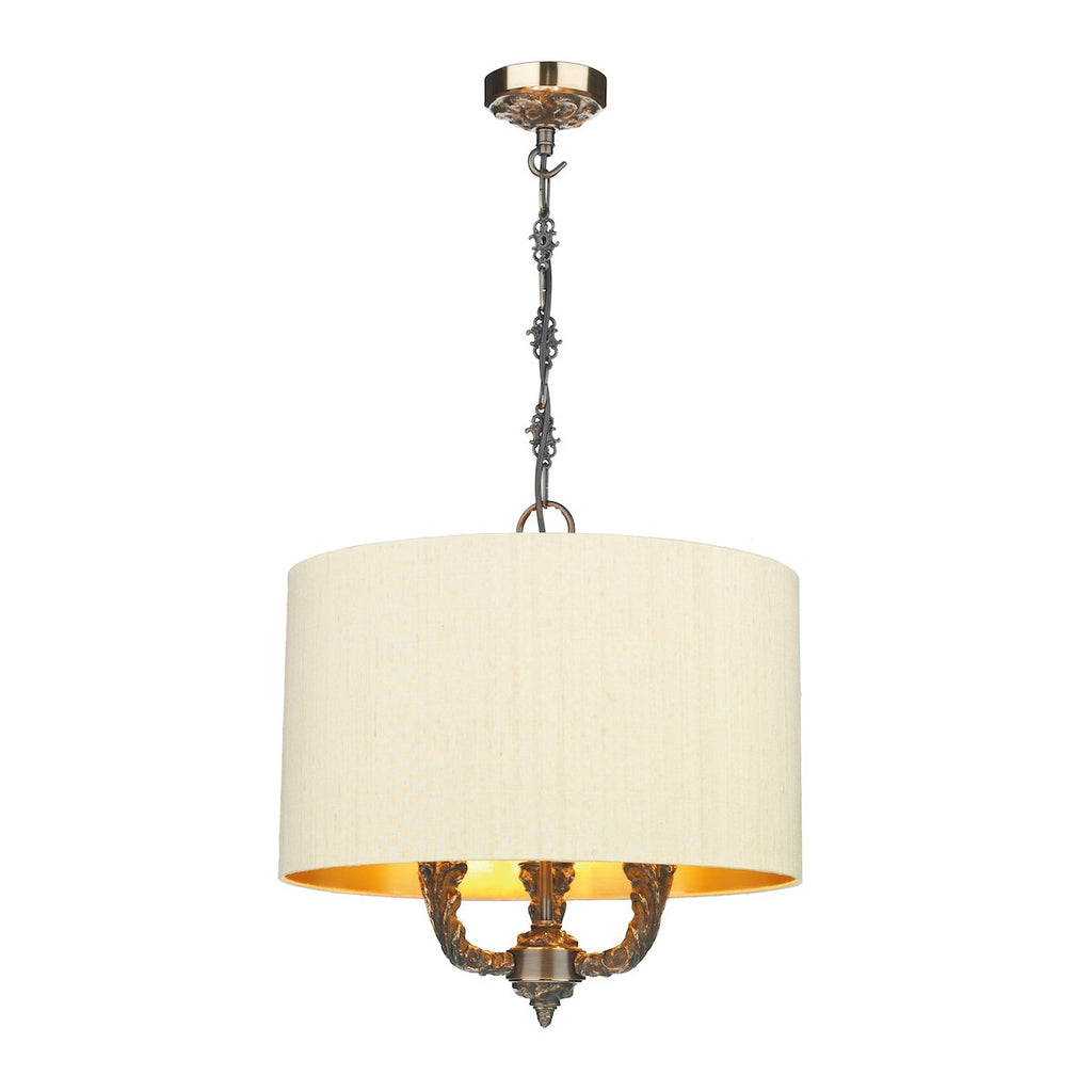 Valerio 3 Light Pendant complete with shade by David Hunt Lighting