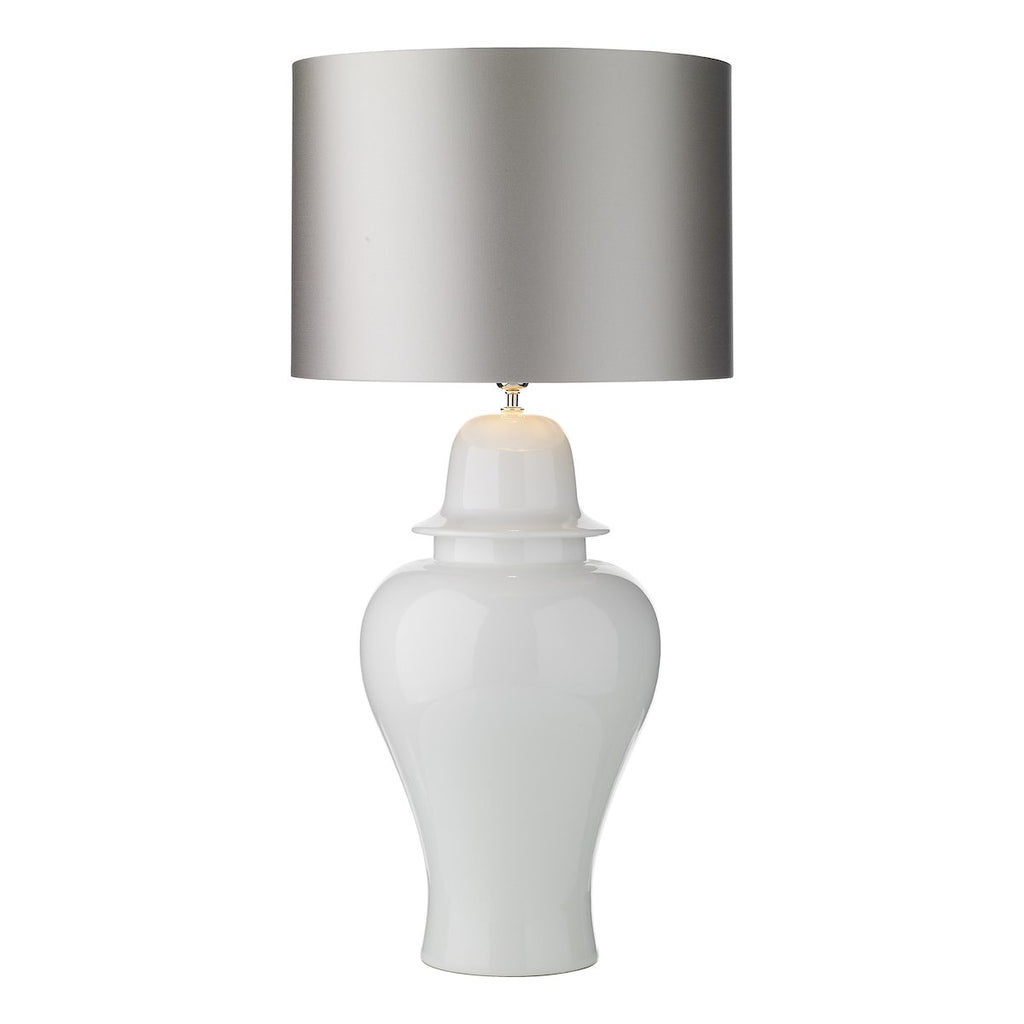 Vaughn Table Lamp Large Gloss White Base Only by David Hunt Lighting