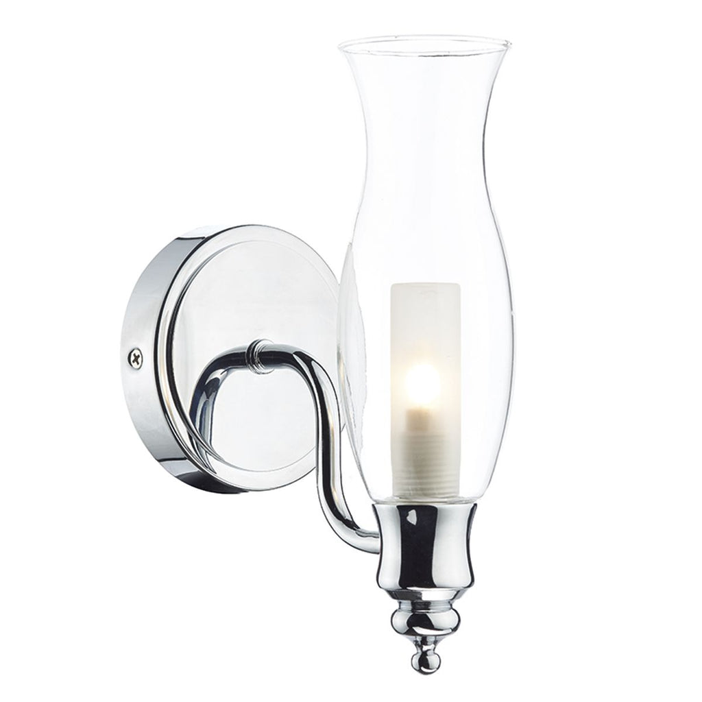 Vestry 1 Light Wall Light Polished Chrome IP44 by Dar Lighting