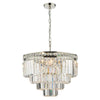 Vyana 4 Light 4 Tier Pendant Polished Nickel and Crystal Droppers by Dar Lighting