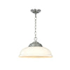 WEBSTER 1 light pendant white glass with satin chrome by David Hunt Lighting