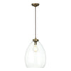 Yeovil 1 Light Aged Brass Small Pendant by David Hunt Lighting