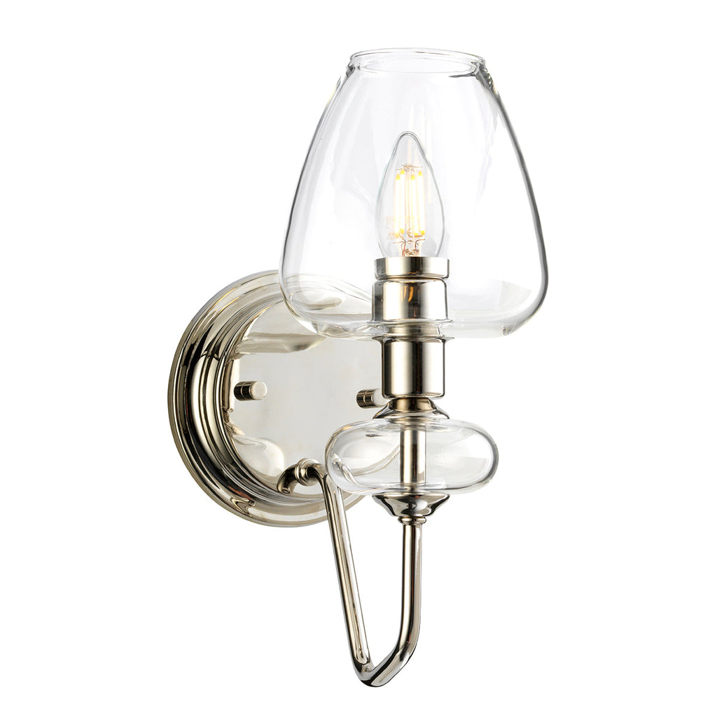 Armand 1 Light Wall Light - Polished Nickel - Elstead Lighting